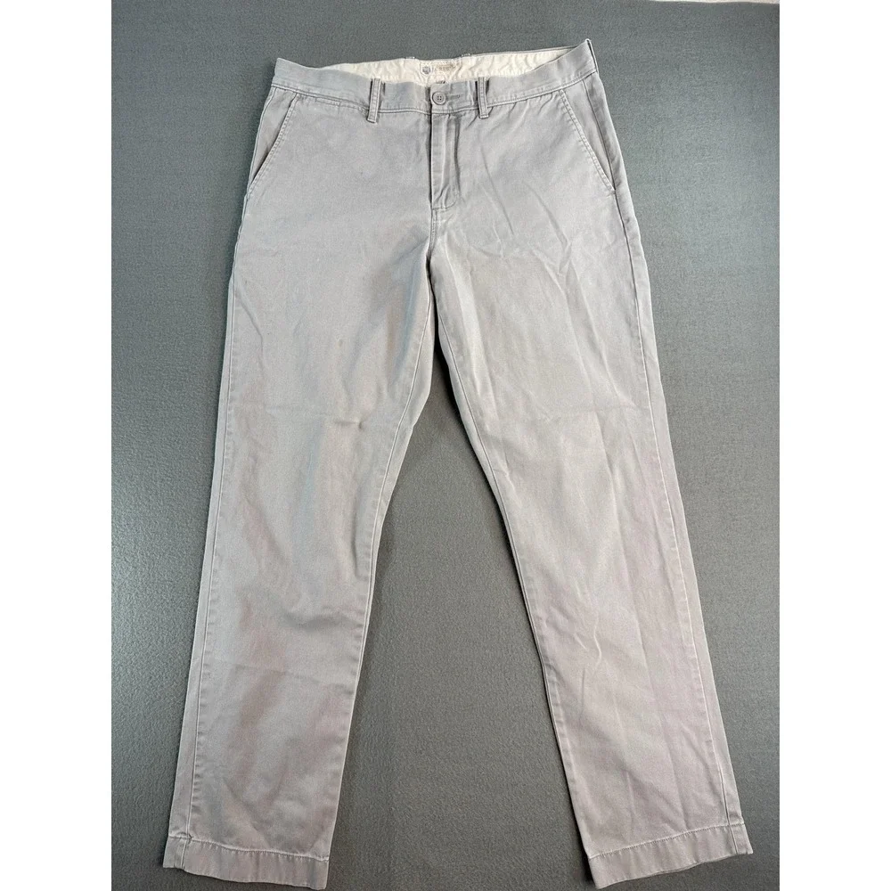 J.Crew Pants Mens 34x32 Gray Regular Fit Chino Straight Leg Cotton Casual